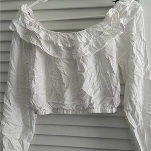 Forever 21 White Ruffled Blouse
